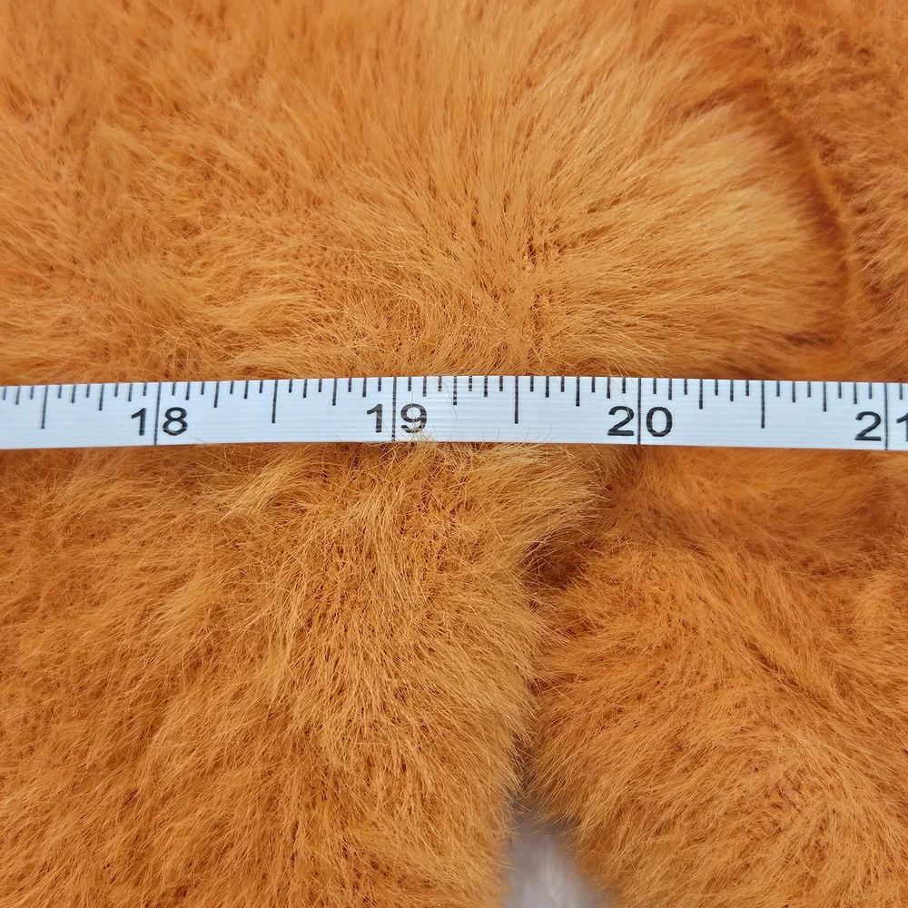 NEW Shein Orange Cropped Fuzzy Sweater Size M Cozy Colorful Knit Y2K Fall Casual - Picture 7 of 8